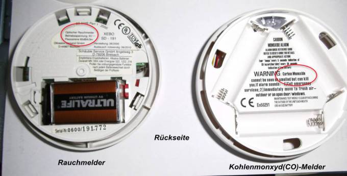 Gasmelder Rückseite