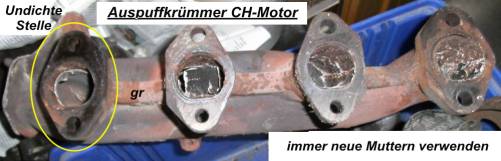 Abgaskrümmer vom CH-Motor(einteilig)