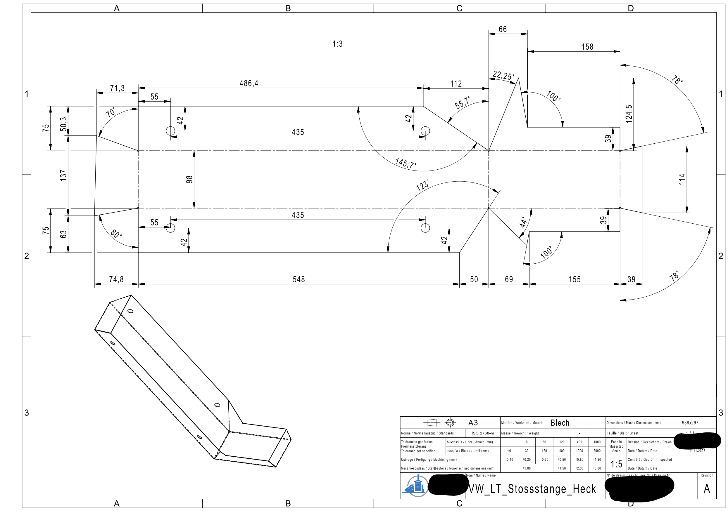 Die Stosstange ist aus Blech zuzuschneiden. Dicker ist nicht besser, da sie beim aufprall verformt werden sollte und nicht das chassis. Ca 1mm dicke reicht.