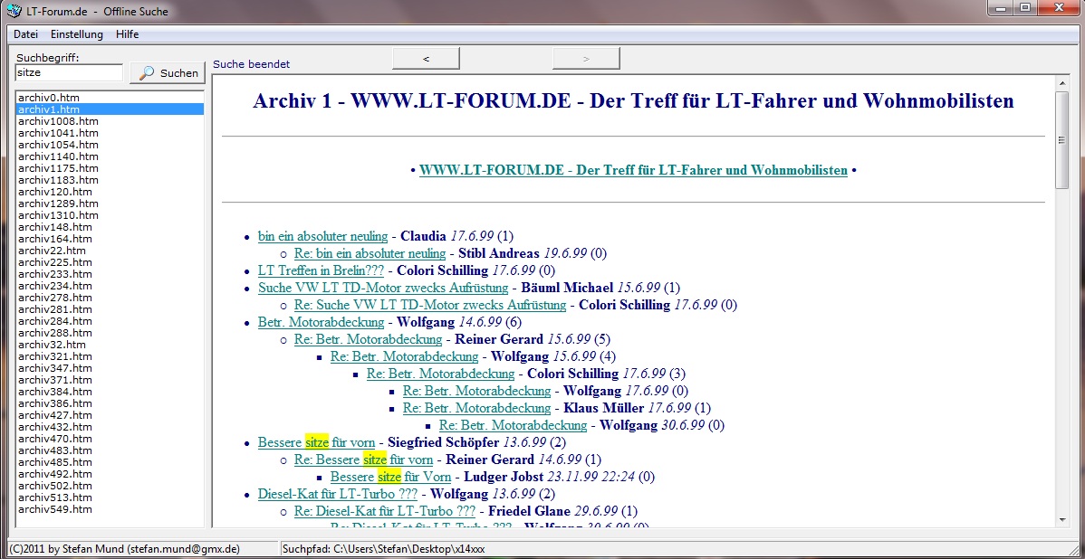 offline suche