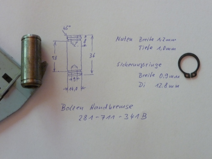 Bolzen Handbremse