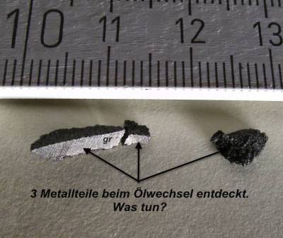 Metallteile beim Motorölechsel